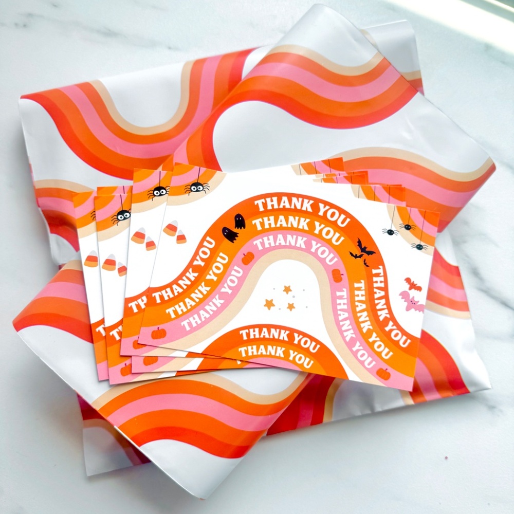 Halloween Thank You Cards Shipping Supplies Packaging Insert Cards
